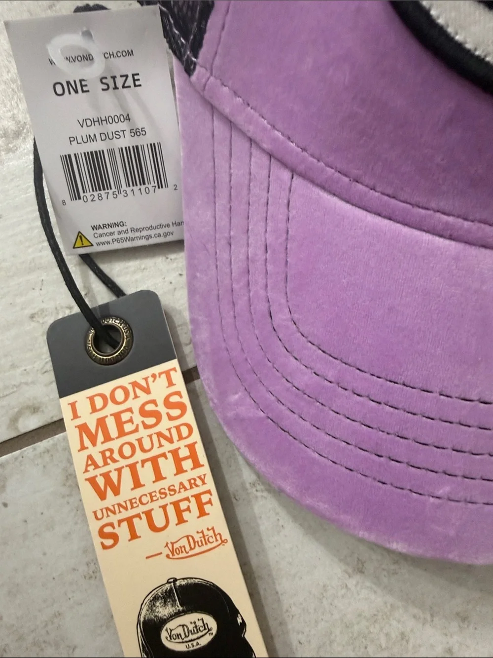 Von Dutch Lavender & Black Mesh Logo Cap nwt ..one size …unisex